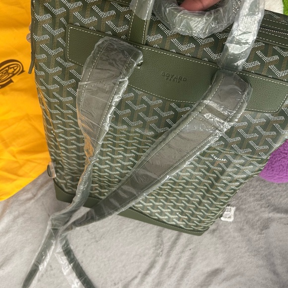 Goyard Green and Gray Patterned Backpack - Picture 2 of 11